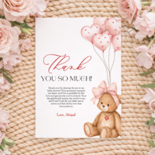 Little Sweetheart Valentine Baby Shower Thank You Card