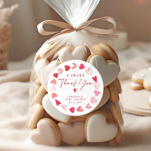 Little Sweetheart Valentine Baby Shower Thank You Classic Round Sticker