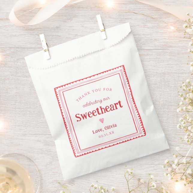 Little Sweetheart Valentine Birthday Favour Bags (Clipped)