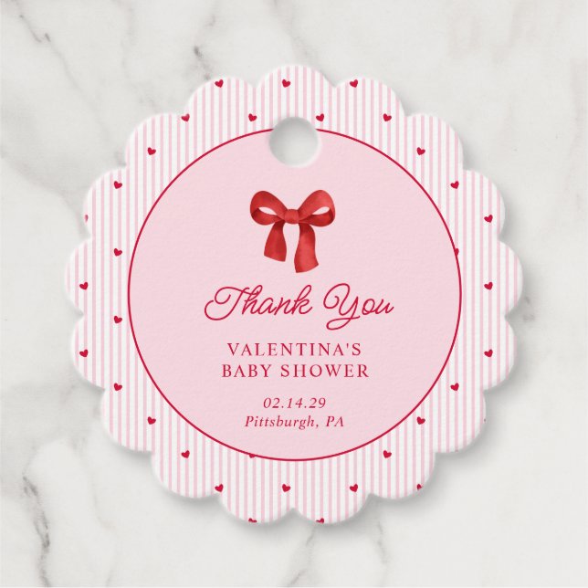 Little Sweetheart Valentine Coquette Favour Tags (Front)