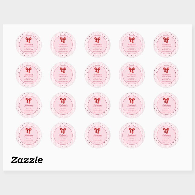 Little Sweetheart Valentine Coquette Round  Classic Round Sticker (Sheet)