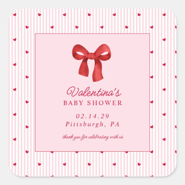 Little Sweetheart Valentine CoquettePaper Napkin Square Sticker (Front)