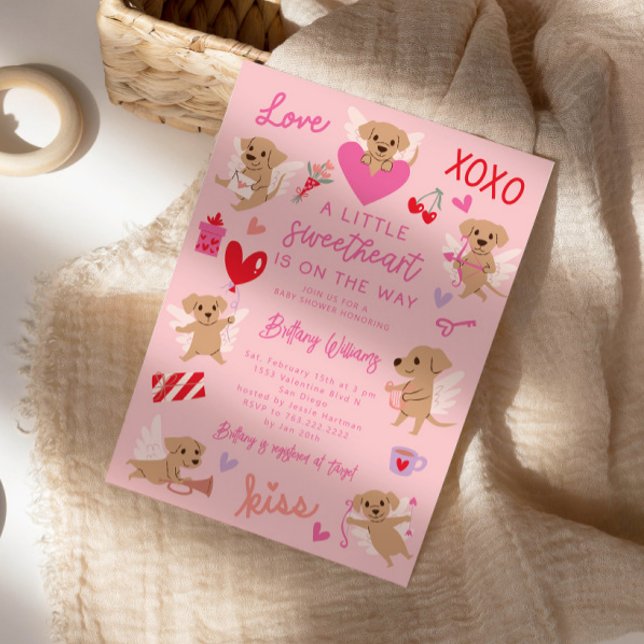 Little Sweetheart Valentine Puppy Baby Shower Invitation (Creator Uploaded)