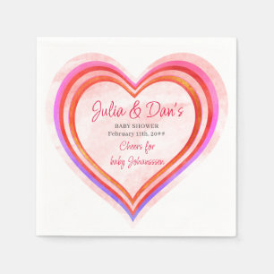 Little Sweetheart Valentine Watercolor Baby Shower Napkin