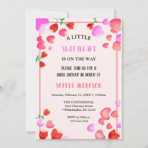  Little Sweetheart Valentine  with flowers Invitation