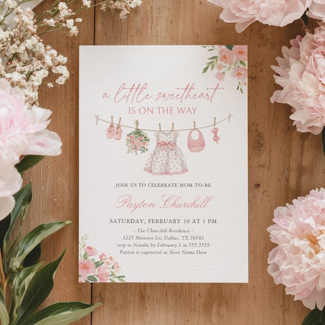 Little Sweetheart Valentines Baby Shower Invitation (Creator Uploaded)