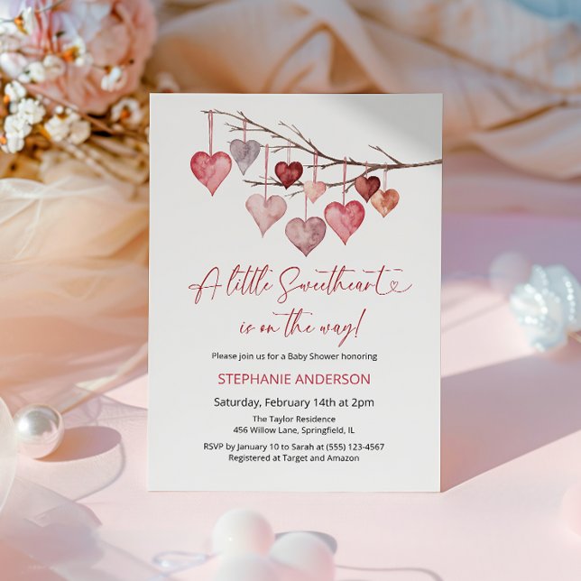 Little Sweetheart Valentines Baby Shower Invitation (Creator Uploaded)