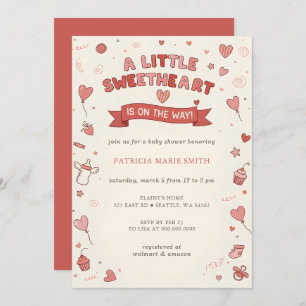 Little Sweetheart Valentines Baby Shower Invitation