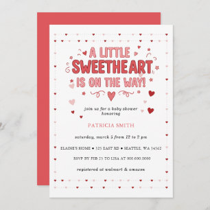 Little Sweetheart Valentines Baby Shower Invitation