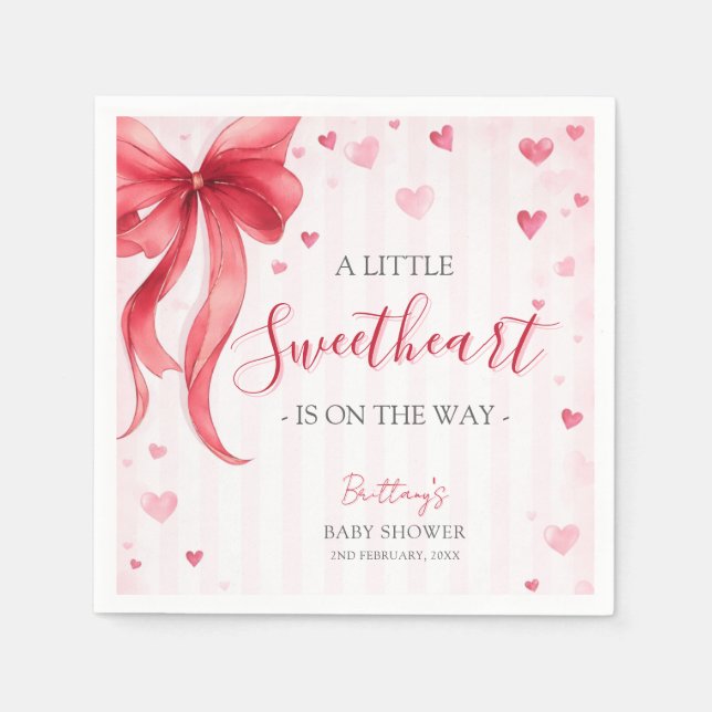 Little Sweetheart Valentines Baby Shower  Napkin (Front)