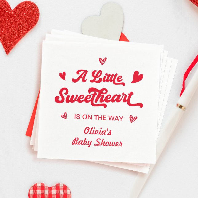 Little Sweetheart Valentines Baby Shower Neutral Napkin (Creator Uploaded)