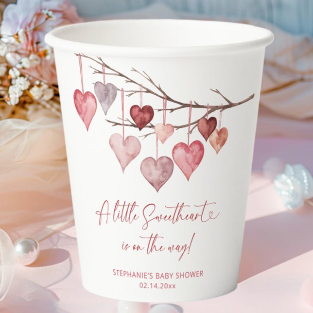 Little Sweetheart Valentines Baby Shower Paper Cups (Creator Uploaded)