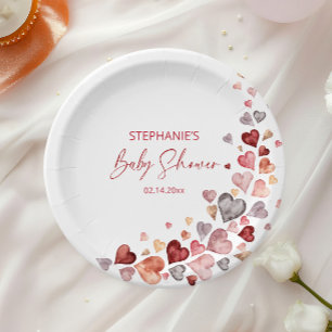 Little Sweetheart Valentines Baby Shower Paper Plate
