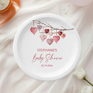 Little Sweetheart Valentines Baby Shower Paper Plate