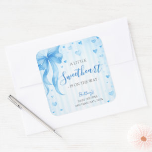 Little Sweetheart Valentines Baby Shower Square Sticker
