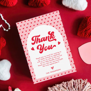 Little Sweetheart Valentines Baby Shower  Thank You Card