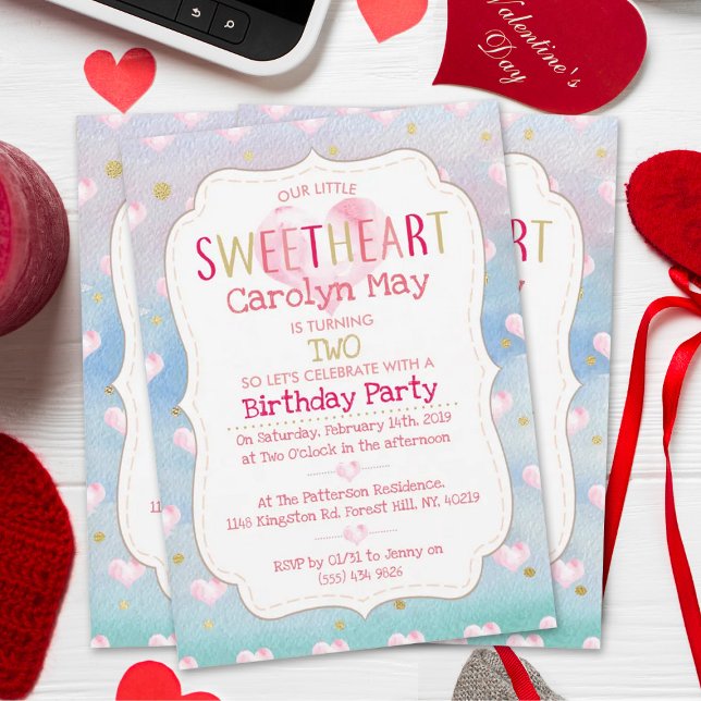 Little Sweetheart Valentine's Birthday Invitation (Creator Uploaded)