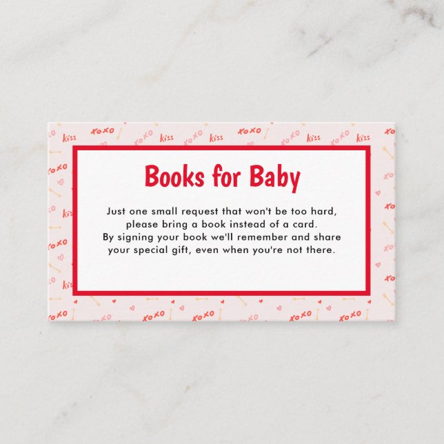 Little Sweetheart Valentines Books for Baby Enclosure Card (Front)