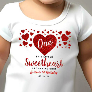 Little Sweetheart Valentine's Day Any Age Birthday Baby T-Shirt
