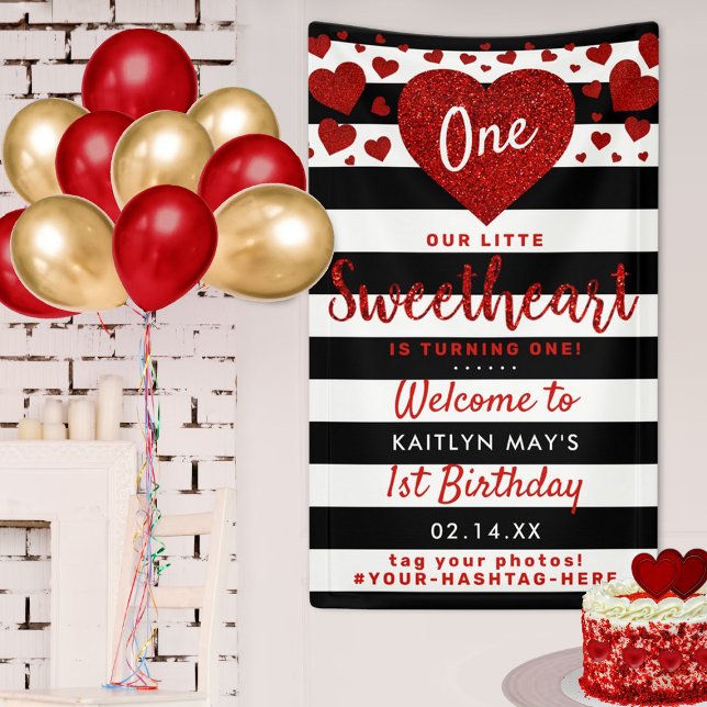 Little Sweetheart Valentine's Day Any Age Birthday Banner (Creator Uploaded)