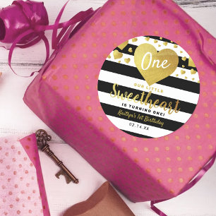 Little Sweetheart Valentine's Day Any Age Birthday Classic Round Sticker