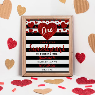 Little Sweetheart Valentine's Day Any Age Birthday Poster