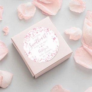 Little Sweetheart Valentine's Day Baby Shower Classic Round Sticker
