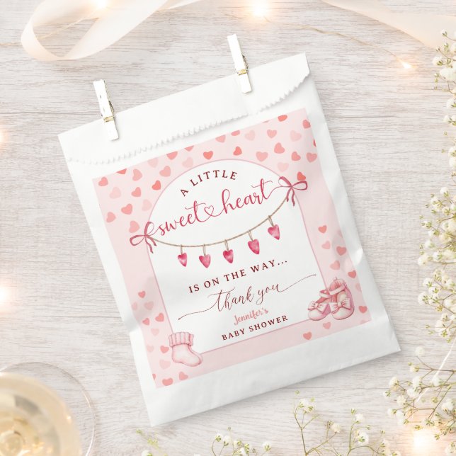 Little Sweetheart Valentine's Day Baby Shower Favour Bags (Clipped)