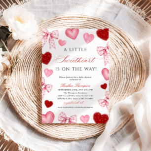 Little Sweetheart Valentines Day Baby Shower Invitation