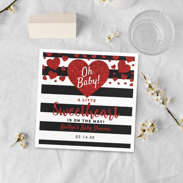 Little Sweetheart Valentine's Day Baby Shower Napkin (Creator Uploaded)