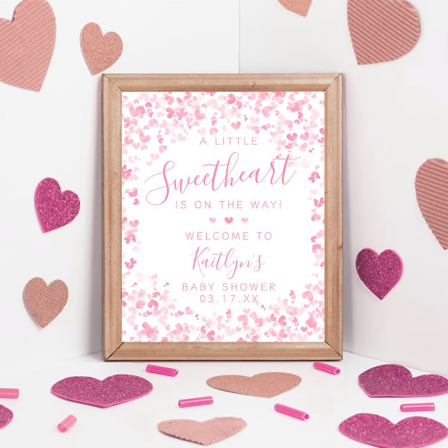 Little Sweetheart Valentine's Day Baby Shower Poster (Creator Uploaded)