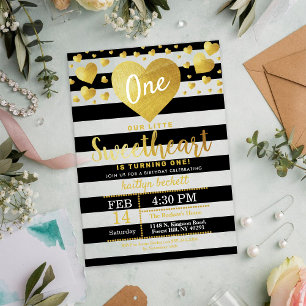 Little Sweetheart Valentine's Day Birthday Acrylic Invitations