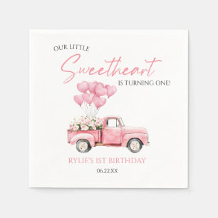 Little Sweetheart Valentine's Day Birthday Party Napkin