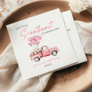 Little Sweetheart Valentine's Day Birthday Party Napkin