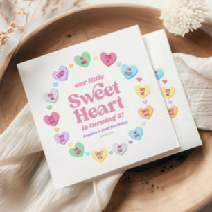 Little Sweetheart Valentine's Day Birthday Party Napkin