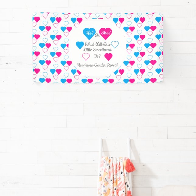Little Sweetheart Valentine's Day Gender Reveal Banner (Insitu)