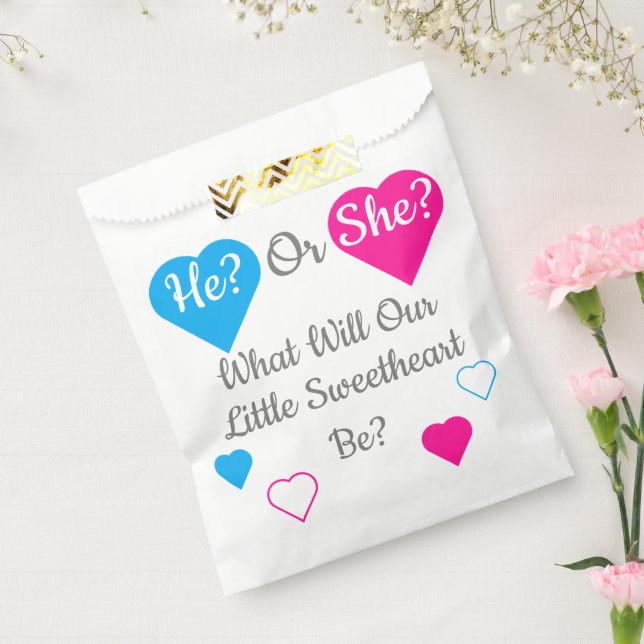 Little Sweetheart Valentine's Day Gender Reveal Favour Bags (Sealed)