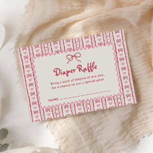 Little Sweetheart Valentines Diaper Raffle Card