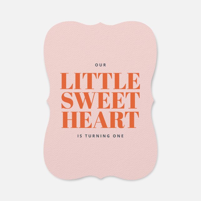 Little Sweetheart Valentine's Girl First Birthday Invitation (Creator Uploaded)