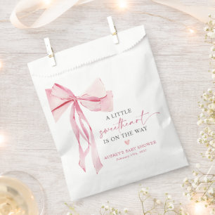 Little Sweetheart Valentine's Pink Bow Baby Shower Favour Bags