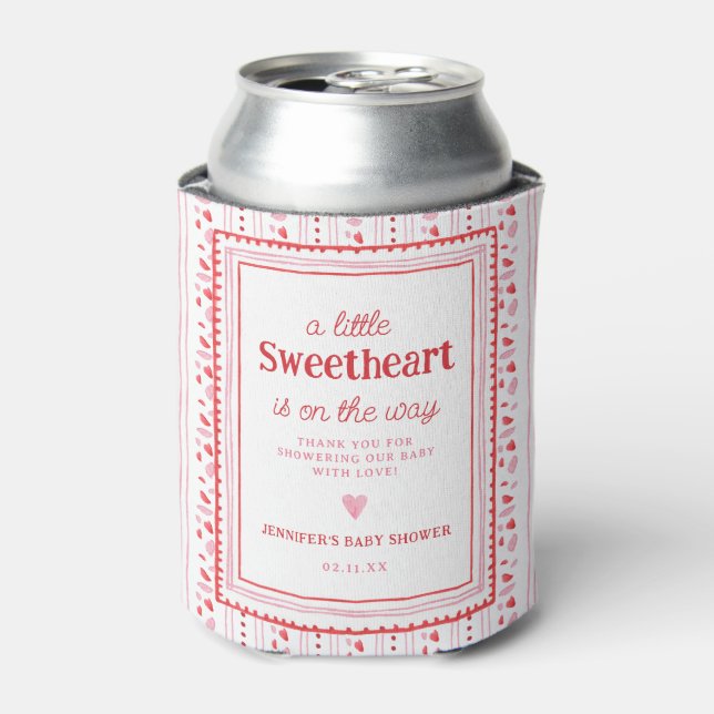 Little Sweetheart Valentine's Shower Favours Can Cooler (Can Front)
