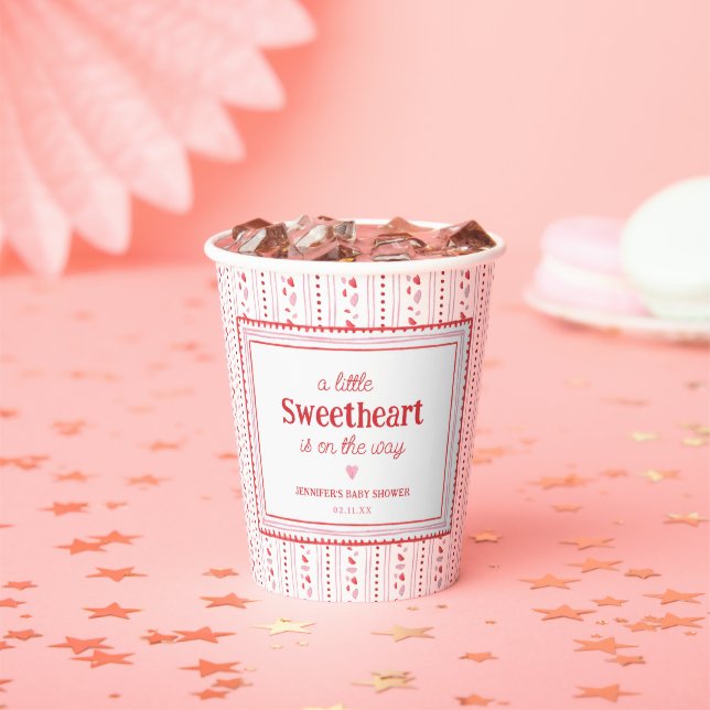 Little Sweetheart Valentine's Shower Favours Paper Cups (Insitu)