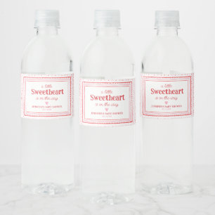 Little Sweetheart Valentine's Shower Favours Water Bottle Label