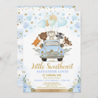 Little Sweetheart Woodland Animals Boy Birthday