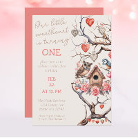 Little Sweetheart Woodland Bird First Birthday 