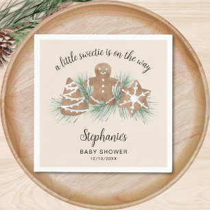 Little Sweetie Christmas Gingerbread Baby Shower Napkin