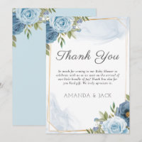 Little Sweetie Elegant Blue Botanical Baby Shower