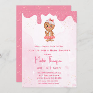 Little Sweetie Gingerbread Christmas Baby Shower   Invitation