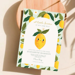 Little Sweetie is in the way Lemon Baby Shower Invitation