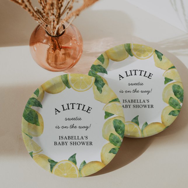 Little Sweetie Lemon Baby Shower  Paper Plate (Creator Uploaded)